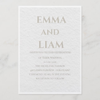 Luxury Beige & Gold Wedding Invitation | Elegant M
