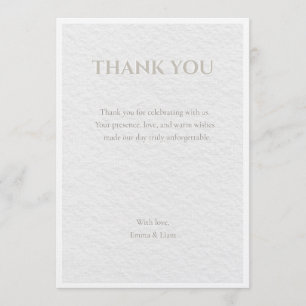 Luxury Beige & Gold Wedding Thank You Card   Elega