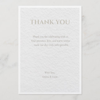 Luxury Beige & Gold Wedding Thank You Card | Elega