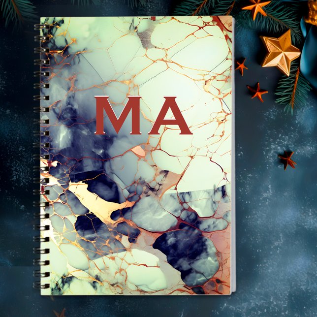 Luxury beige navy faux gold glitter marble art  notebook (Creator Uploaded)