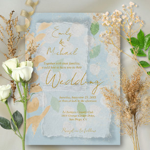 Luxury Bespoke Watercolor Art Elegant Wedding   Invitation