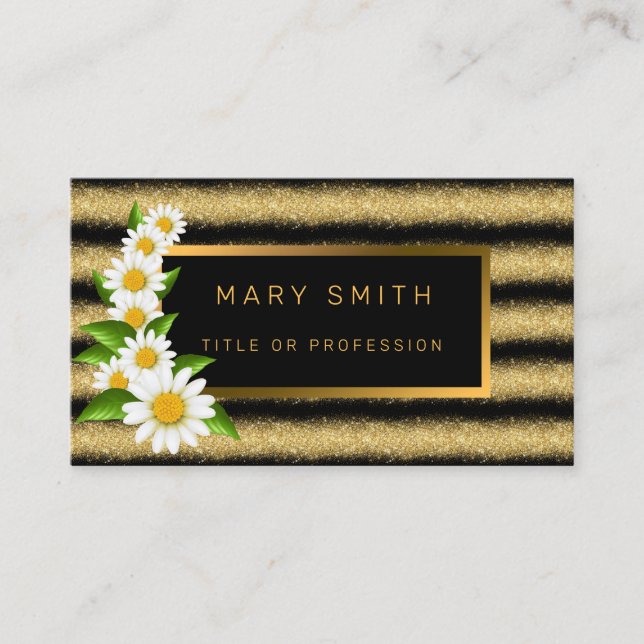Luxury Best Popular Black Gold Glitter Business Card (Front)