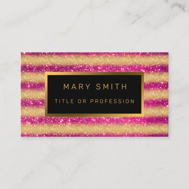 Luxury Best Popular Pink Gold Glitter Business Card (Front)