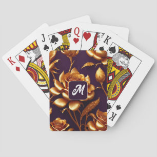 Luxury Big Gold Rose Modern Collections Playing Cards