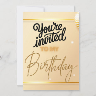 Luxury Birthday Invitation - Stylish Script & 3D