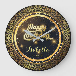 Luxury birthday Wall Clock With light effects