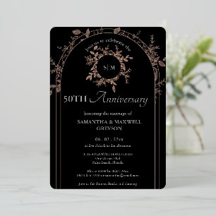 Luxury Black 50th Silver Wedding Anniversary