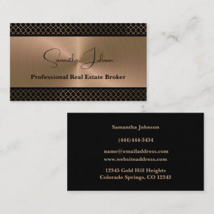 Luxury Black and Copper Real Estate Business Card