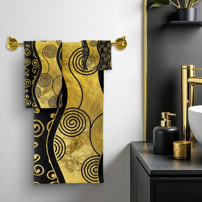 Luxury  Black and Gold African Pattern Bath Towel Set (Creator Uploaded)