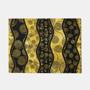 Luxury Black and Gold African Pattern Doormat