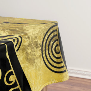 Luxury  Black and Gold African Pattern Tablecloth