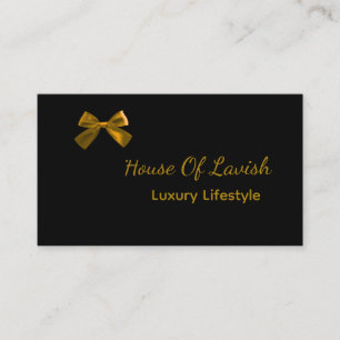 Luxury Black and Gold Bow Business Chic Boutique Card