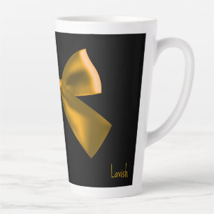 Luxury Black and Gold Bow Latte Mug