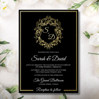 Luxury Black and Gold Classic Elegant Wedding