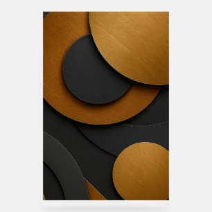 Luxury Black and Gold Geometric Abstract Design Acrylic Sign