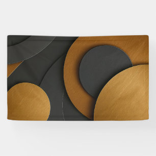 Luxury Black and Gold Geometric Abstract Design Banner