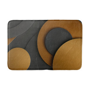 Luxury Black and Gold Geometric Abstract Design Bath Mat