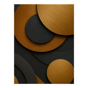 Luxury Black and Gold Geometric Abstract Design Poster