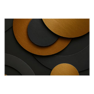 Luxury Black and Gold Geometric Abstract Design Poster