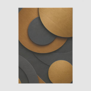 Luxury Black and Gold Geometric Abstract Design Tissue Paper