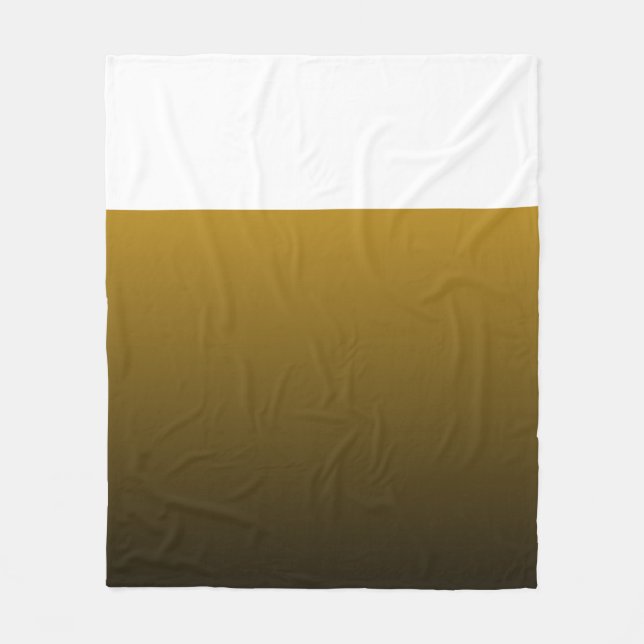 Luxury Black and Gold Gradient Fleece Blanket (Front)