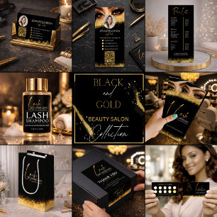 Luxury Black and Gold Lash Tech Price List Poster