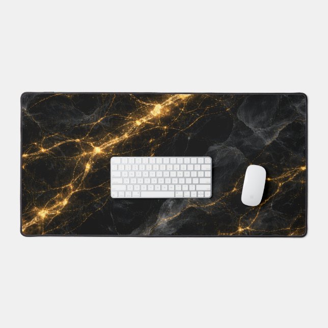Luxury Black and Gold Marble Mouse Pad (Keyboard & Mouse)