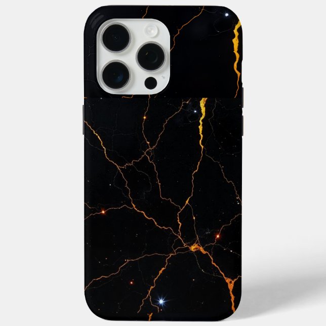 Luxury Black and Gold Marble Phone Case  (Back)