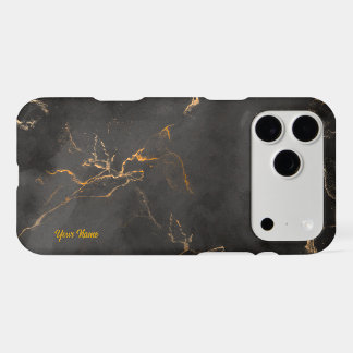 Luxury black and gold marble phone case.