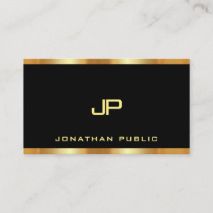 Luxury Black And Gold Modern Monogrammed Template Business Card