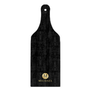 Luxury Black and Gold Personalised Monogram Cutting Board