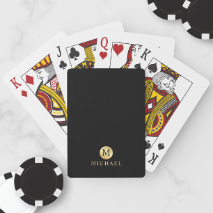 Luxury Black and Gold Personalised Monogram Playing Cards
