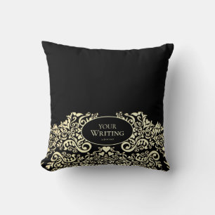 Luxury Black and Gold Personalized Cushion
