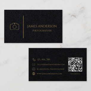 Luxury Black And Gold Photographer Business Card