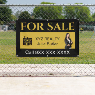 Luxury Black and Gold Real Estate For Sale Realtor Banner