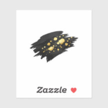 Luxury Black and Gold Splash Sticker Modern Abstra