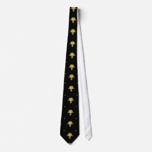 Luxury Black and Gold Vintage Damask Pattern Tie