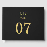 Luxury Black and Gold Wedding Guest Book