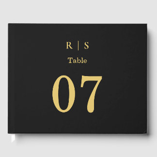Luxury Black and Gold Wedding Guest Book