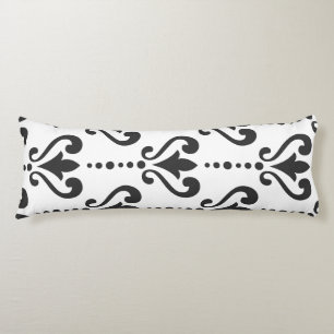 Luxury Black and White Damask Body Cushion