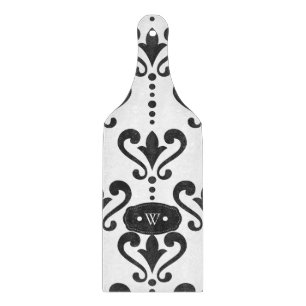 Luxury Black and White Damask Cutting Board