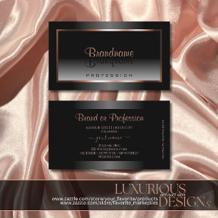 Luxury Black and White Ombre Rose Gold Frame Noble Business Card