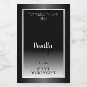 Luxury Black and White Product Labels Silver Frame