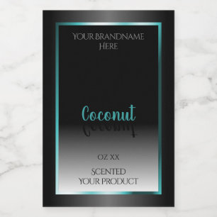 Luxury Black and White Product Labels Teal Frame