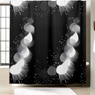 Luxury Black and White Shower Curtain Style 1