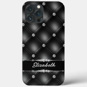 Luxury Black Bling Sparkle Diamond Custom Name iPhone 13 Pro Max Case