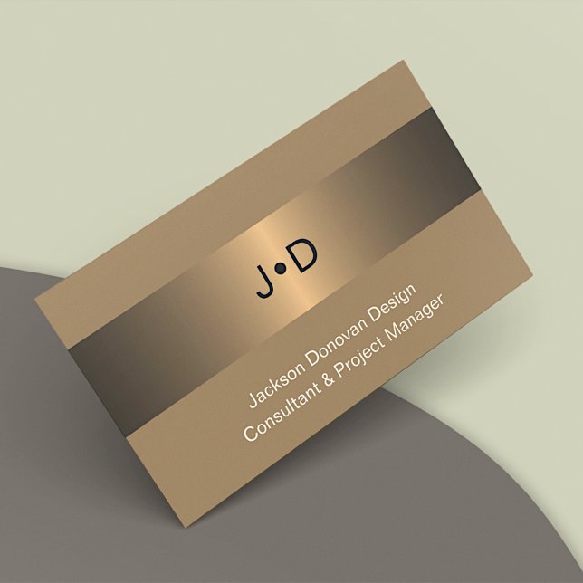 Luxury Black Bronze Gold Minimalist Metallic Art Business Card (Creator Uploaded)