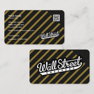 Luxury Black Business Card with Gold Sparkle & Str