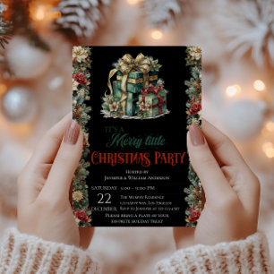 Luxury Black Christmas Party Invitation