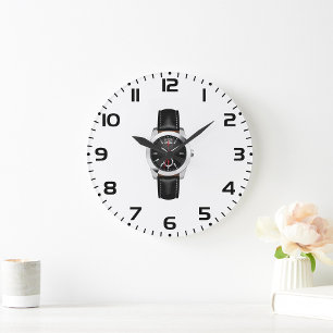 Luxury Black Chronograph Watch Stylish Timepiece  Large Clock